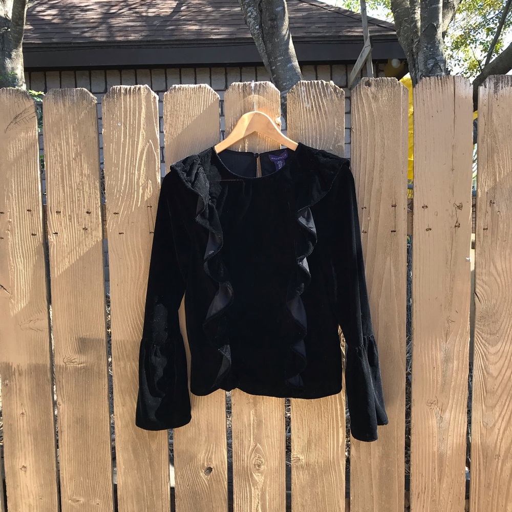 Amaryllis Black Velvet Blouse
